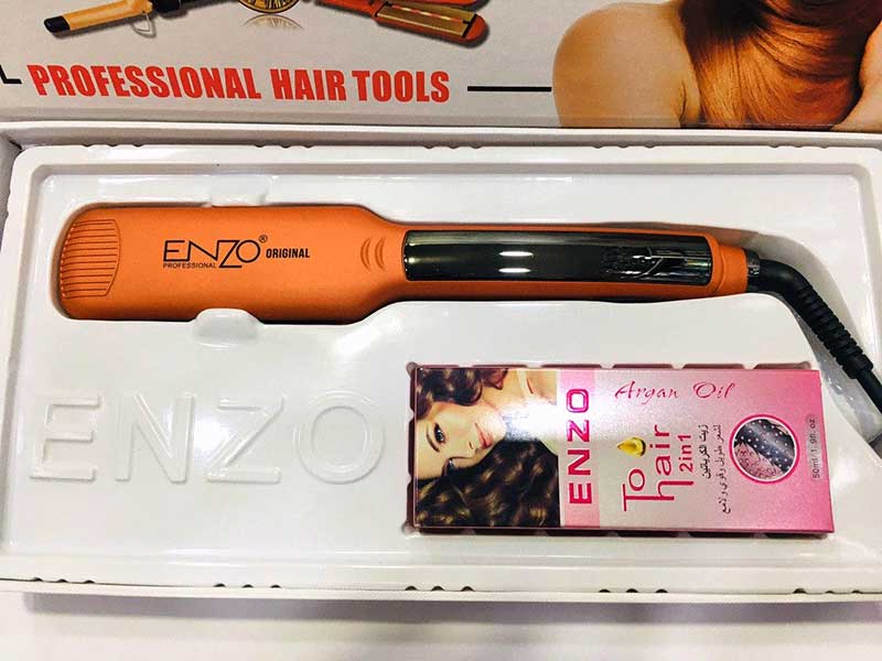 محتویات داخل جعبه اتو مو مخصوص کراتینه مو انزو مدل EN-9913